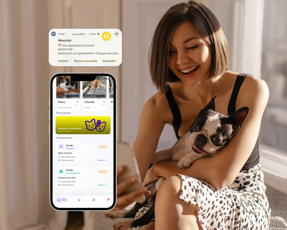 Mockup de agendamiento de citas en Mascotar